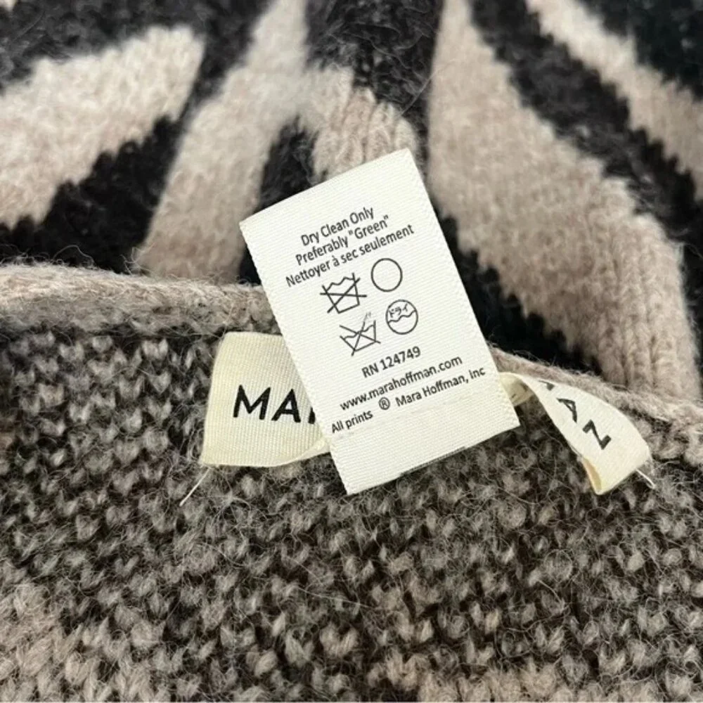 Mara Hoffman Zebra Print Alpaca Wool Blend Open Front Kimono Cardigan O/S Made I - Picture 4 of 14